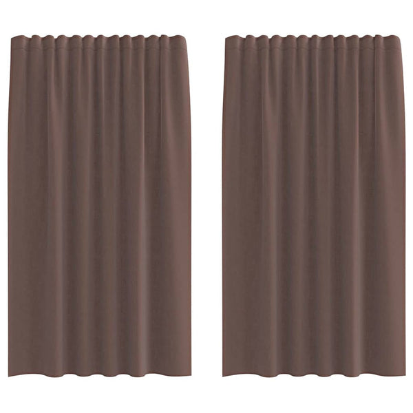Voile-Scheibengardinen braun mit Schlaufenband Lopina (2 Stück)