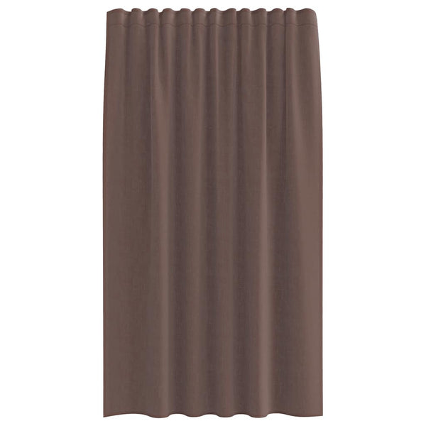 Voile-Scheibengardinen braun mit Schlaufenband Lopina (2 Stück)