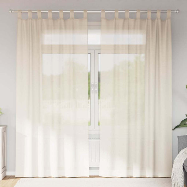 Voile-Vorhänge Creme mit Schlaufen Lopina (2 Stück)