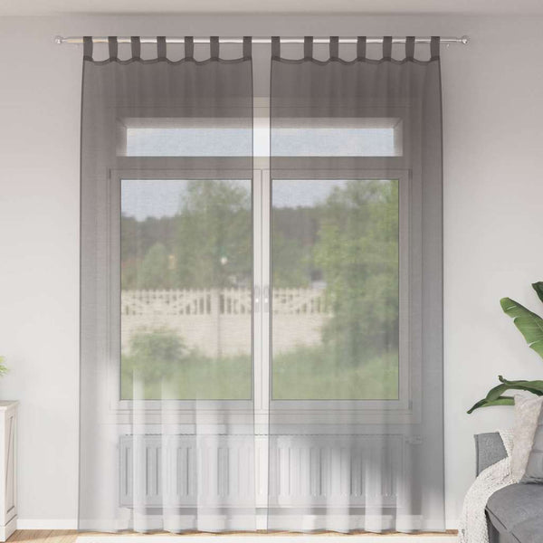 Dunkelgrauer Voile-Schal mit Schlaufenband Lopina 140x260cm (2 Stück)