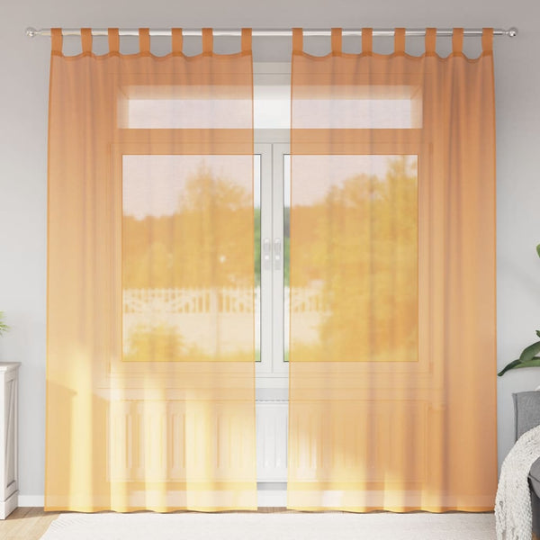 Orange Voile-Gardine mit Schlaufen Lopina 140x245cm (2 Stück)