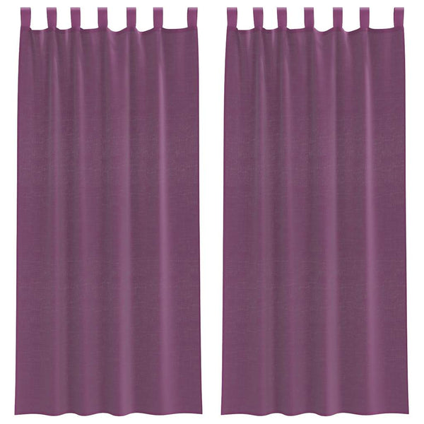 Purppura voileeverhot lenkeillä Lopina 140x245cm (2 kpl)