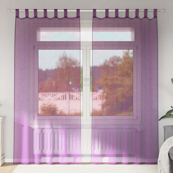 Purppura voileeverhot lenkeillä Lopina 140x245cm (2 kpl)