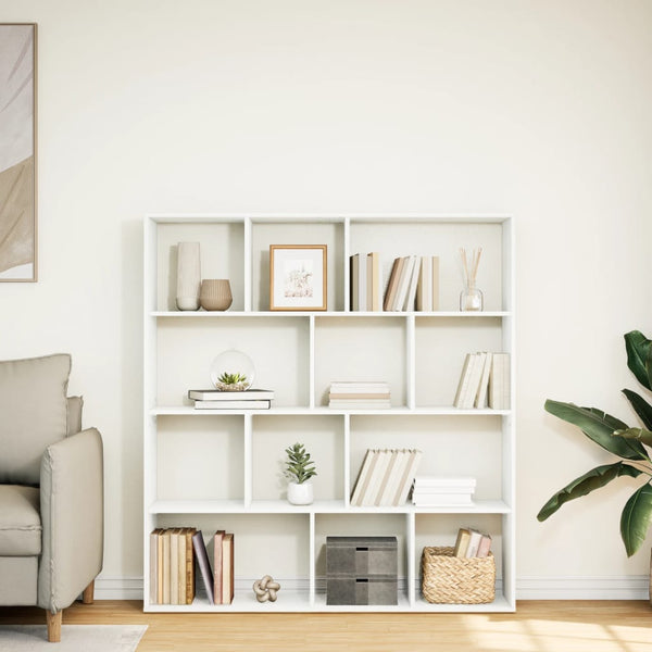 Weißes Bücherregal Norhan 132x29x141,5cm (Spanplatte)