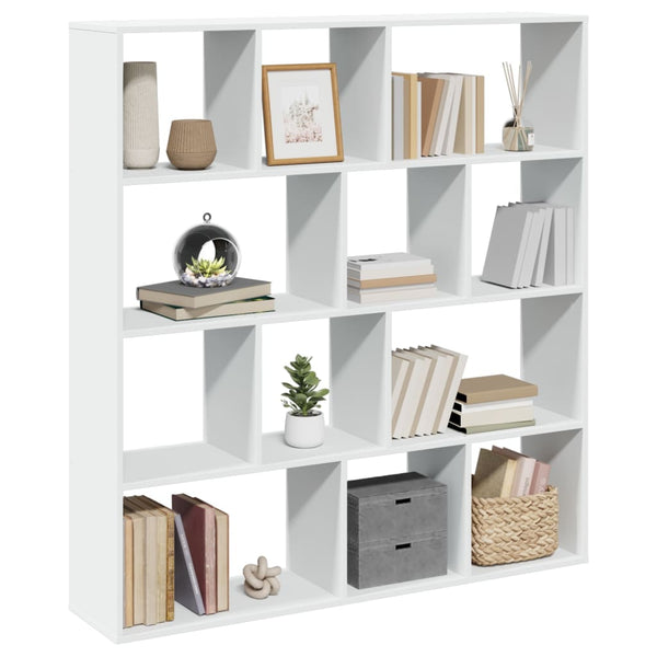 Weißes Bücherregal Norhan 132x29x141,5cm (Spanplatte)
