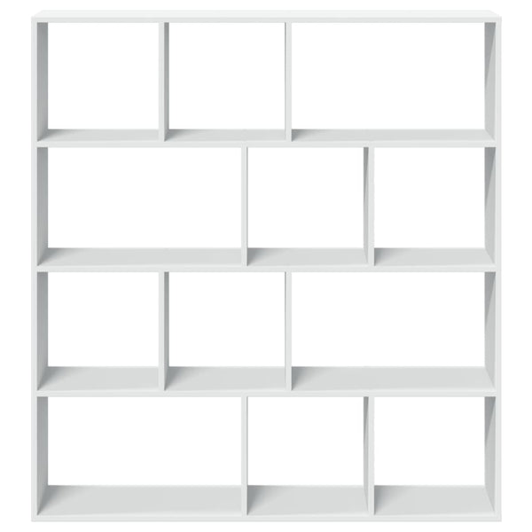 Weißes Bücherregal Norhan 132x29x141,5cm (Spanplatte)