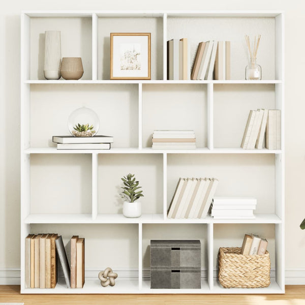 Weißes Bücherregal Norhan 132x29x141,5cm (Spanplatte)