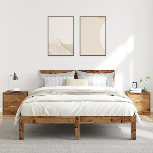 Nachttische aus Altholz Katrin 40x30x40cm (2 Stück Spanplatte)