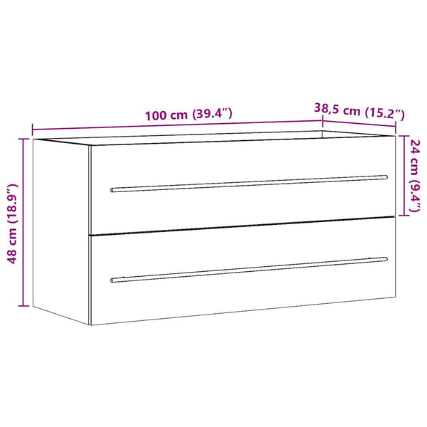 Waschtischunterschrank Sonoma Eiche Sydnee 100x38,5x48cm (Spanplatte)