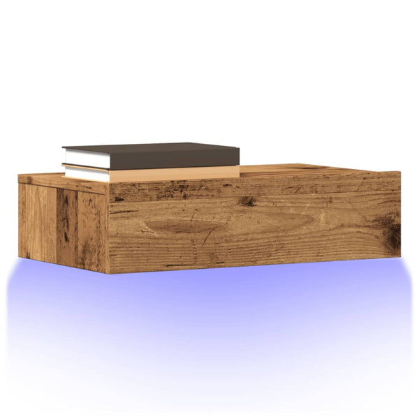 TV-Schrank mit LED-Beleuchtung Costachita 60x35x15,5cm (Altholz)