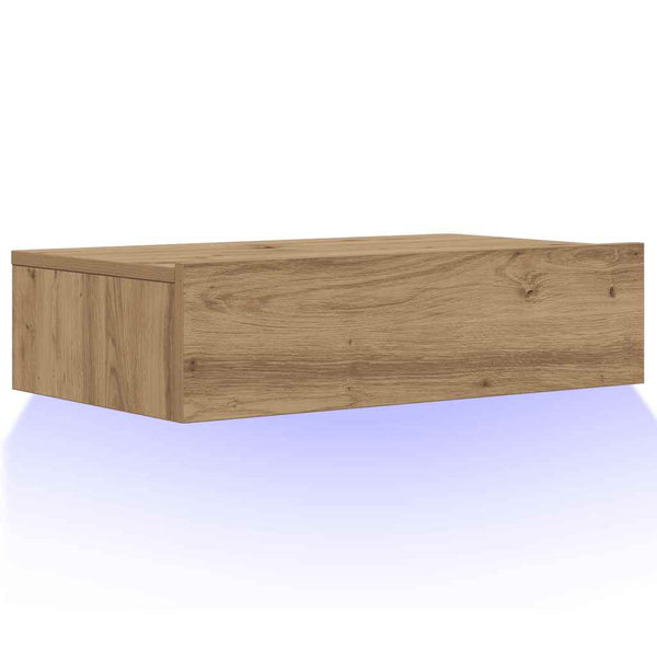Handwerklicher Eichen-TV-Schrank mit LED-Beleuchtung Costachita 60x35x15,5cm