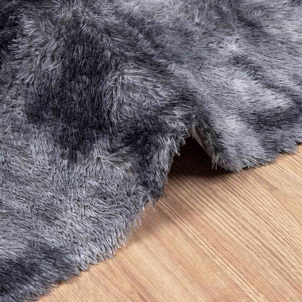 Dunkelgrauer Hochflorteppich Sidiea 60x100cm (Polyester)