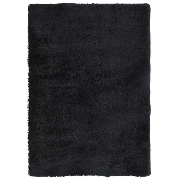 Musta pörrömatto Sidiea 240x340cm (korkeanukkainen polyesteri)