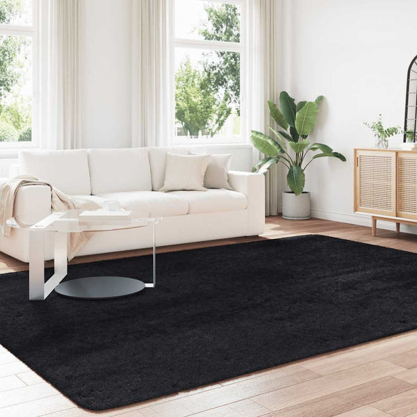 Musta pörrömatto Sidiea 240x340cm (korkeanukkainen polyesteri)
