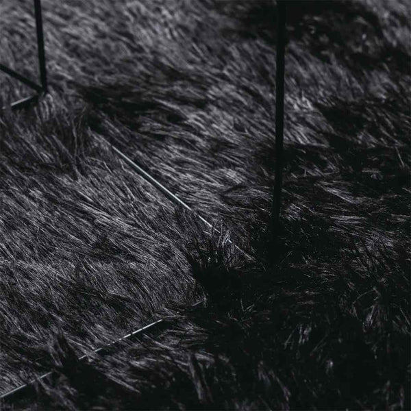 Musta pörrömatto Sidiea 240x340cm (korkeanukkainen polyesteri)