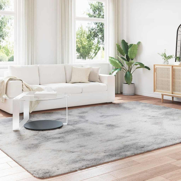 Hopeanharmaa pörrömatto korkeanukkainen Sidiea 240x340cm (polyesteri)