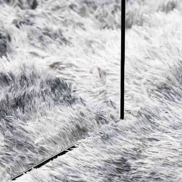 Hopeanharmaa pörrömatto korkeanukkainen Sidiea 240x340cm (polyesteri)