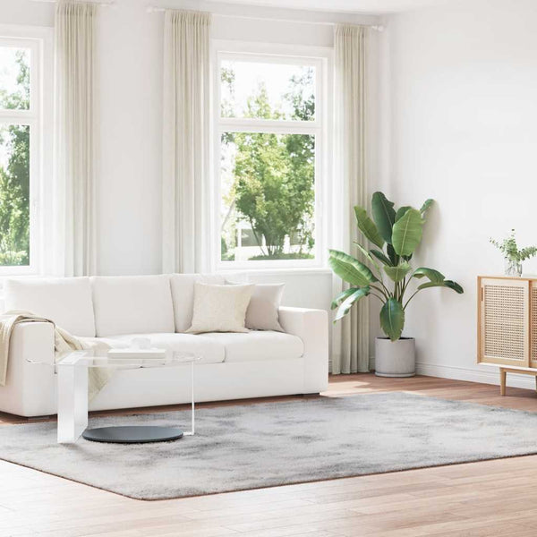 Hopeanharmaa pörrömatto korkeanukkainen Sidiea 240x340cm (polyesteri)