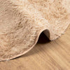 Beiger Hochflorteppich Sidiea 100x100cm (Polyester)