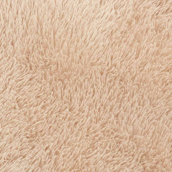 Beiger Hochflorteppich Sidiea 100x100cm (Polyester)