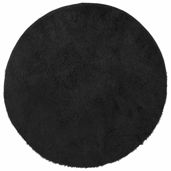 Musta pörrömatto Sidiea 100x100cm (korkeanukkainen polyesteri)