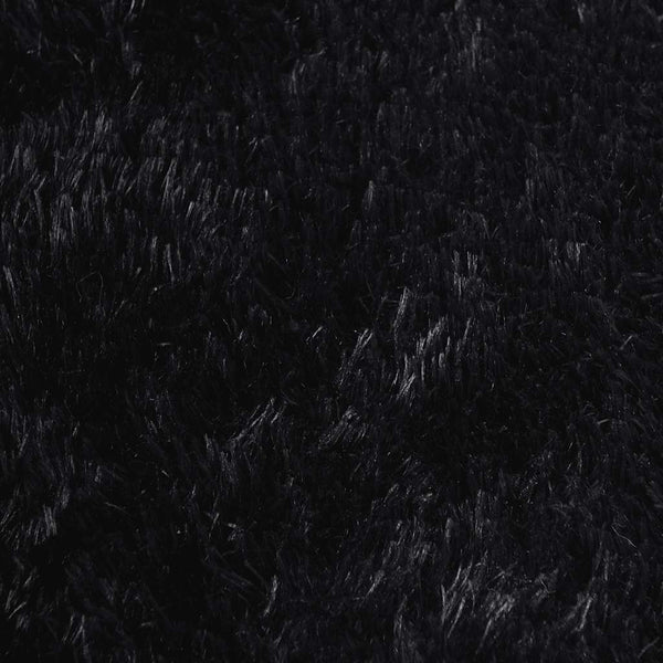 Musta pörrömatto Sidiea 100x100cm (korkeanukkainen polyesteri)