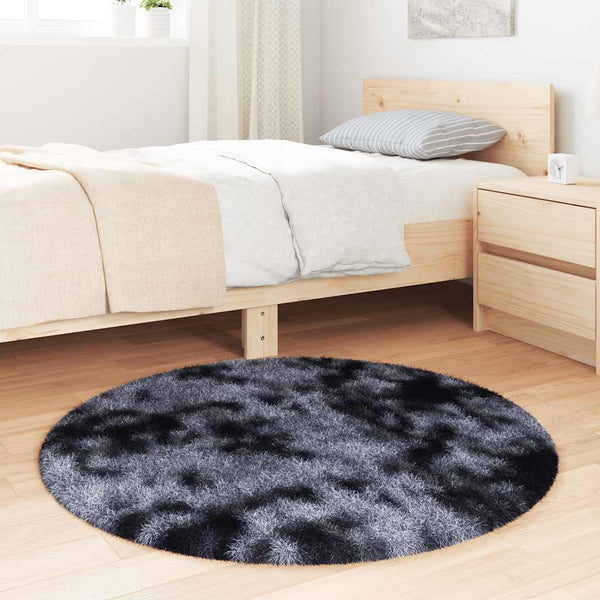 Dunkelgrauer Hochflorteppich Sidiea 100x100cm (Polyester)