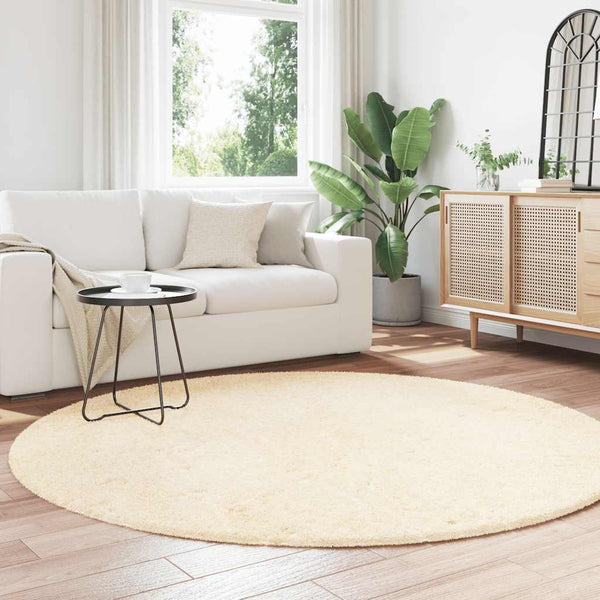 Sidiea Hochflor Teppich Creme Zottelig 200x200cm (Polyester)