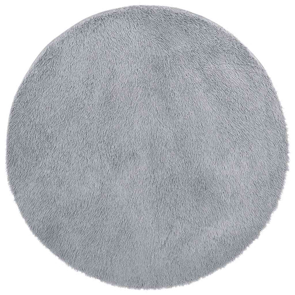 Sidiea hellgrauer Hochflorteppich 200x200cm (Hochflor-Polyester)