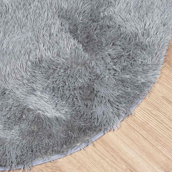 Sidiea hellgrauer Hochflorteppich 200x200cm (Hochflor-Polyester)