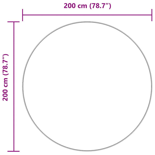 Sidiea hellgrauer Hochflorteppich 200x200cm (Hochflor-Polyester)