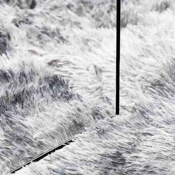 Silbergrauer Hochflorteppich Sidiea 300x200cm (Polyester)