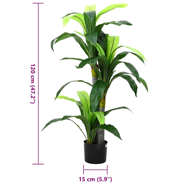 Grüner künstlicher Drachenbaum Dumitras 120cm (36 Blätter)