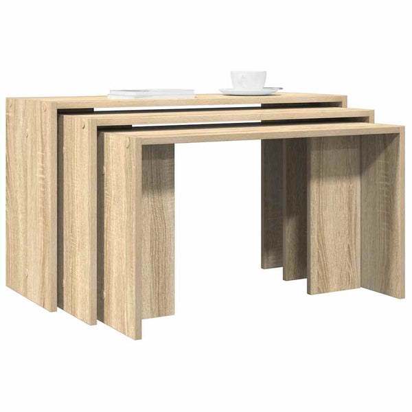 Satztische Cristica (3 Stück, Sonoma-Eiche Holz)