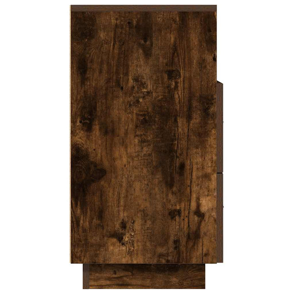 Nachttisch Tiziano 36x36x68cm aus geräucherter Eiche (mit zwei Schubladen)