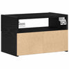 Schwarzer wandmontierter Nachttisch Geneva 45x26x28,5cm