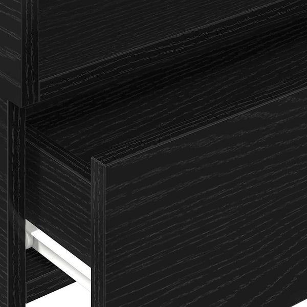 Schwarzer wandmontierter Nachttisch Geneva 45x26x28,5cm