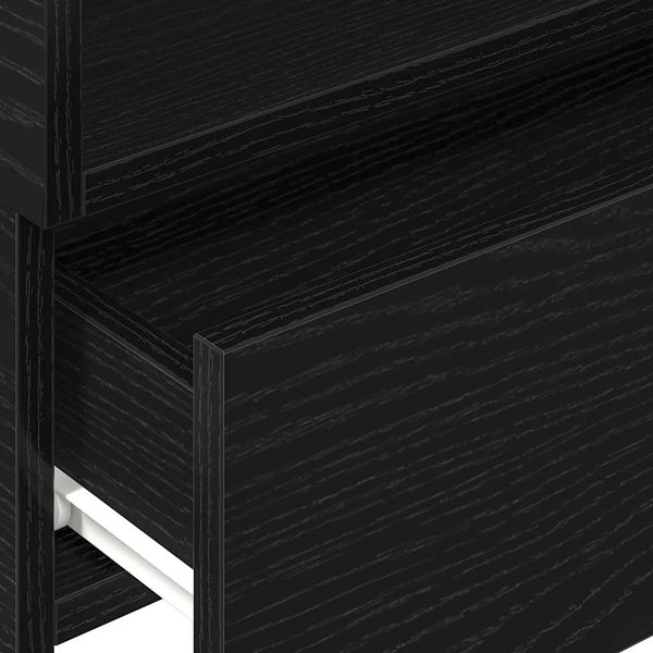 Schwarze wandmontierte Nachttische Geneva 45x26x28,5cm (2 St.)
