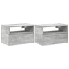 Betongraue wandmontierte Nachttische Geneva 45x26x28,5cm (2 Stk.)
