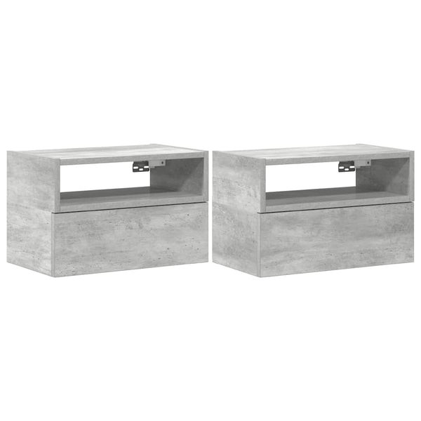 Betongraue wandmontierte Nachttische Geneva 45x26x28,5cm (2 Stk.)