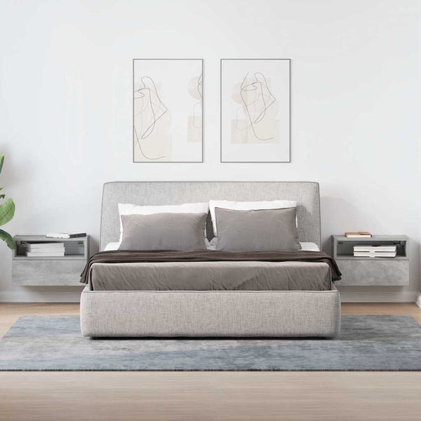Betongraue wandmontierte Nachttische Geneva 45x26x28,5cm (2 Stk.)