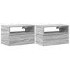 Graue wandmontierte Nachttische Geneva 45x26x28,5cm (2 Stück)