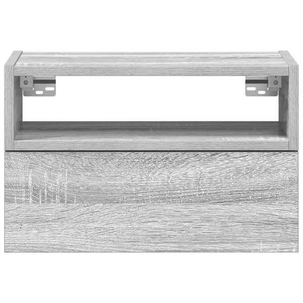Graue wandmontierte Nachttische Geneva 45x26x28,5cm (2 Stück)