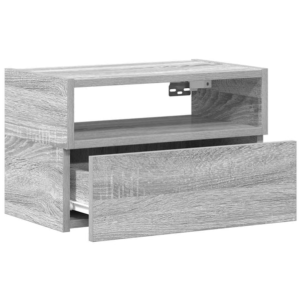 Graue wandmontierte Nachttische Geneva 45x26x28,5cm (2 Stück)