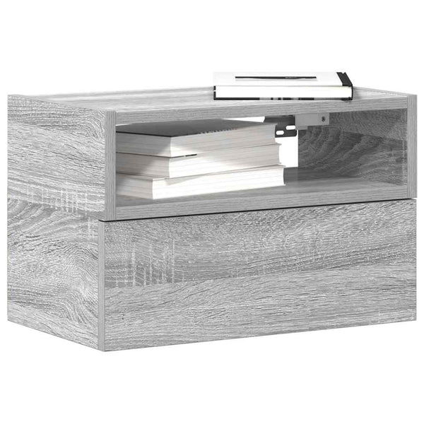 Graue wandmontierte Nachttische Geneva 45x26x28,5cm (2 Stück)