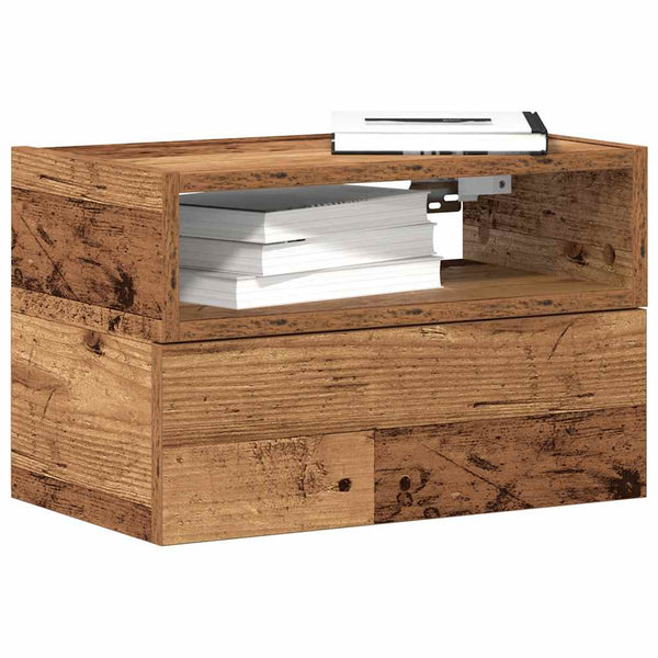 Wandmontierter Nachttisch Geneva 45x26x28,5cm (Altholz)