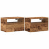 Alte Holz-Wandnachttische Genf 45x26x28,5cm (2 Stück)