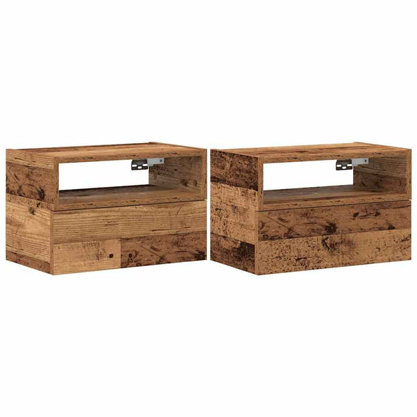 Alte Holz-Wandnachttische Genf 45x26x28,5cm (2 Stück)