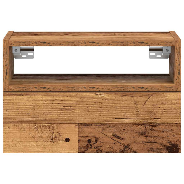 Alte Holz-Wandnachttische Genf 45x26x28,5cm (2 Stück)