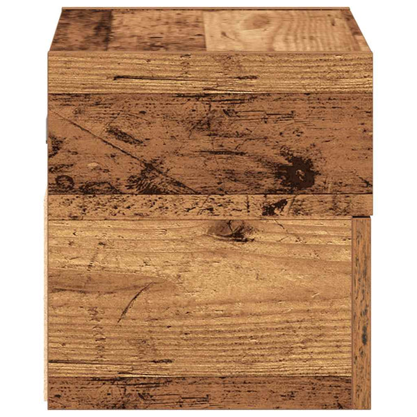 Alte Holz-Wandnachttische Genf 45x26x28,5cm (2 Stück)